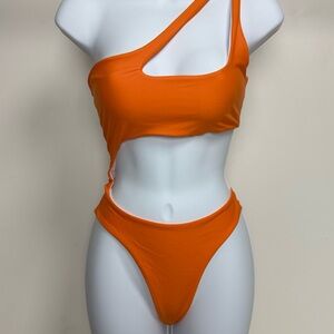 One-Shoulder Orange Swimsuit